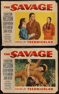 6s384 SAVAGE 8 LCs '52 Native American Charlton Heston, pretty Susan Morrow!