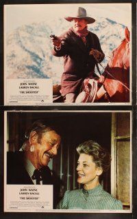6s394 SHOOTIST 8 LCs '76 Don Siegel, great images of cowboy John Wayne & Lauren Bacall!