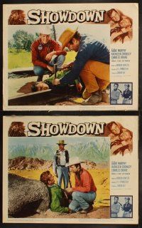 6s396 SHOWDOWN 8 LCs '63 Audie Murphy, pretty Kathleen Crowley, great cowboy images!