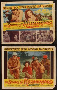 6s411 SNOWS OF KILIMANJARO 8 LCs '52 Gregory Peck & Ava Gardner in Africa!