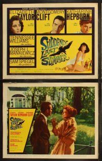 6s430 SUDDENLY, LAST SUMMER 8 LCs '60 Katherine Hepburn, Liz Taylor, Clift, Tennessee Williams!