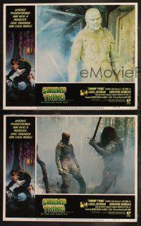6s824 SWAMP THING 3 LCs '82 Wes Craven, several cool images of Dick Durock as the monster!
