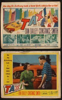 6s438 TAXI 8 LCs '53 Dan Dailey & Constance Smith in New York City, great artwork!