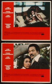 6s732 THREE THE HARD WAY 4 LCs '74 cool images of Jim Brown, Fred Williamson & Jim Kelly!