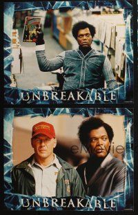 6s021 UNBREAKABLE 10 LCs '00 M. Night Shyamalan, Bruce Willis, Samuel L. Jackson, Robin Wright