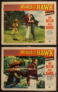 6s746 WINGS OF THE HAWK 4 LCs '53 Van Heflin, Julia Adams, directed by Budd Boetticher, 3-D!