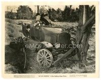 6t313 AIR RAID WARDENS 8x10.25 still '43 best image of Laurel & Hardy in old car crashed into tree