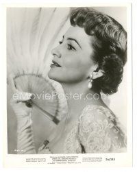 6t324 AMBASSADOR'S DAUGHTER 8x10 still '56 c/u of Olivia De Havilland in lace holding fan!