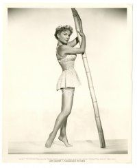 6t015 ANNE BAXTER 8.25x10 still '57 full-length in skimpy outfit holding bamboo pole by Bud Fraker!