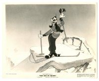 6t347 ART OF SKIING 8x10 key book still '41 Disney cartoon, wacky Goofy on top of huge ski jump!
