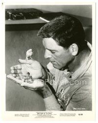 6t388 BIRDMAN OF ALCATRAZ 8x10.25 still '62 c/u of Burt Lancaster holding baby bird & sparrow!