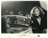 6t448 CHINATOWN 8x10.25 still '74 disheveled Faye Dunaway pointing gun standing by car!