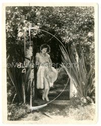 6t036 CLARA BOW 8x10.25 still '28 standing by stone fence in Red Hair by Otto Dyar, lost film!
