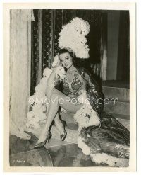 6t043 CYD CHARISSE candid 8x10.25 still '58 in showgirl costume resting between Party Girl scenes!