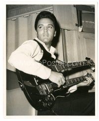 6t536 ELVIS PRESLEY 8.25x10 still '66 relaxing while making Spinout, playing his 12-string guitar!