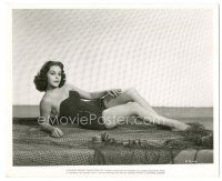 6t065 ESTELITA RODRIGUEZ 8.25x10 still '40s full-length in sexy swimsuit on fish net by Freulich!