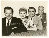 6t566 FOREVER DARLING candid 8x10.25 still '56 Lucille Ball, Desi, Mason & Calhern lined up smiling