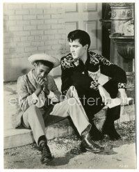 6t572 FRANKIE & JOHNNY 7.75x9.75 still '66 Elvis Presley sitting on curb by young black man!