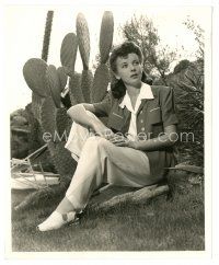 6t081 IDA LUPINO 8.25x10 still '40s pensive seated portrait by cactus by Schuyler Crail!