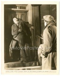 6t659 INFORMER 8x10.25 still '35 John Ford, great c/u of Victor McLaglen being shot at door!