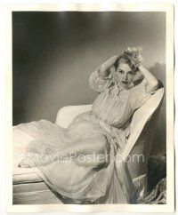 6t091 JANET LEIGH deluxe 8x10 still '54 sexy full-length portrait in nightgown holding her hair up!