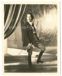6t147 MERLE OBERON 8x10.25 still '30s standing portrait in riding habit holding gloves & crop!