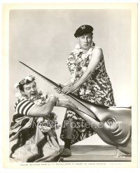 6t812 PARDON MY SARONG 8.25x10 still '42 Bud Abbott & Lou Costello posing with fake swordfish!