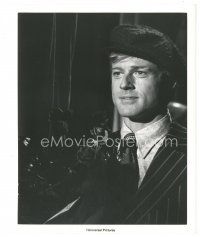 6t910 STING 8.25x10 still '74 great close up of Robert Redford wearing cloth cap!