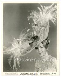 6t971 UNSINKABLE MOLLY BROWN 8x10 still '64 c/u of Debbie Reynolds wearing outrageous huge hat!