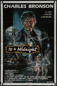 6w006 10 TO MIDNIGHT 1sh '83 cool action art of detective Charles Bronson, forget what's legal!