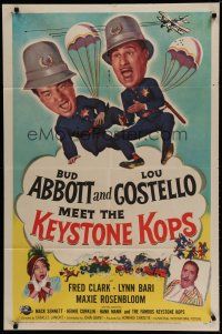 6w012 ABBOTT & COSTELLO MEET THE KEYSTONE KOPS 1sh '55 Bud & Lou in the movies' maddest days!