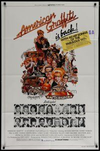6w032 AMERICAN GRAFFITI 1sh R78 George Lucas teen classic, it was the time of your life!