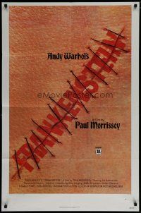 6w041 ANDY WARHOL'S FRANKENSTEIN 1sh '74 Paul Morrissey, great image of title in stitches!