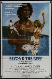 6w074 BEYOND THE REEF 1sh '81 Frank C. Clarke, sexy tropical Joann art, Seakiller!