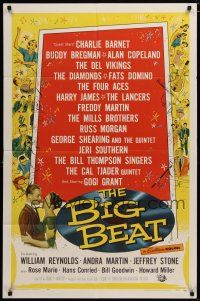 6w075 BIG BEAT 1sh '58 early blues & rock and roll artists including Fats Domino!