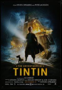 6x057 ADVENTURES OF TINTIN teaser DS 1sh '11 Steven Spielberg's version of the French cartoon!