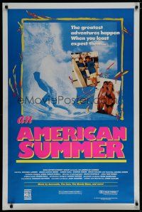 6x076 AMERICAN SUMMER 1sh '91 Joanna Kerns, chicks in bikinis & great surfing image!