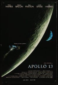 6x082 APOLLO 13 advance DS 1sh '95 Ron Howard directed, Tom Hanks, image of module in moon's orbit!