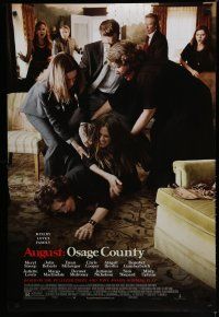 6x087 AUGUST: OSAGE COUNTY DS 1sh '13 misery loves family, wacky image of domestic disturbance!