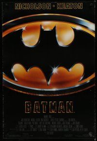 6x106 BATMAN matte 1sh '89 Michael Keaton, Jack Nicholson, directed by Tim Burton!