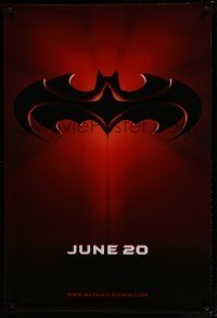 6x101 BATMAN & ROBIN advance 1sh '97 Clooney, O'Donnell, cool image of bat symbol!