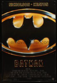 6x107 BATMAN glossy 1sh '89 Michael Keaton, Jack Nicholson, directed by Tim Burton!