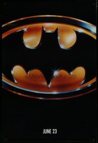 6x103 BATMAN matte teaser 1sh '89 directed by Tim Burton, cool image of Bat logo!