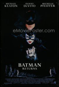 6x113 BATMAN RETURNS 1sh '92 collage of Michael Keaton, Danny DeVito, sexy Michelle Pfeiffer!