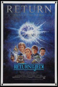 6x024 RETURN OF THE JEDI 1sh R85 George Lucas classic, Mark Hamill, Ford, Tom Jung art!