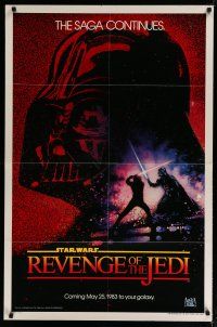 6x021 RETURN OF THE JEDI dated teaser 1sh '83 George Lucas classic, Revenge of the Jedi, Drew art!