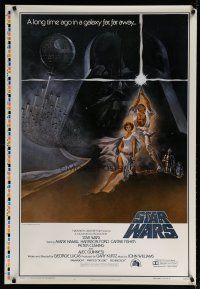 6x002 STAR WARS int'l style A printer's test 1sh '77 George Lucas classic sci-fi, art by Tom Jung!
