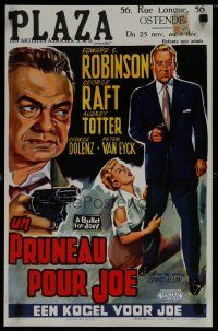 6y415 BULLET FOR JOEY Belgian '55 Wik artwork of George Raft, Edward G. Robinson, film noir!