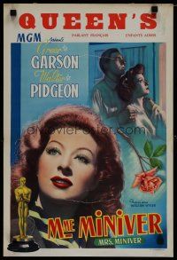 6y445 MRS. MINIVER Belgian R50s Greer Garson, Walter Pidgeon, directed by William Wyler!
