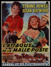 6y458 RAWHIDE Belgian '51 Tyrone Power & pretty Susan Hayward in western action!